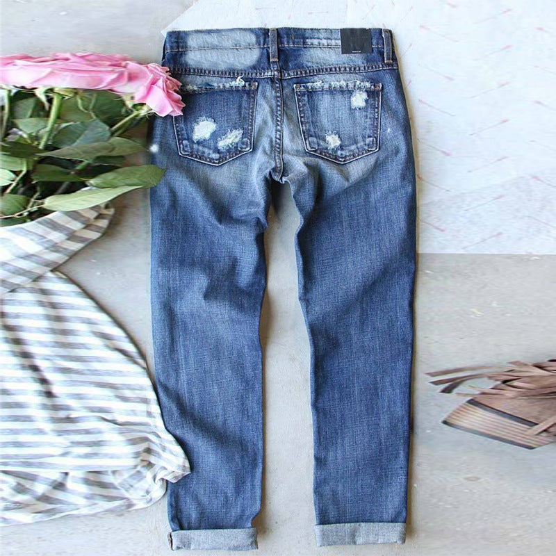Printed Plus-Size Womens Casual Pants In European And American Style