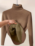 Solid Cozy Turtle Neck Long Sleeve Pullover Sweater