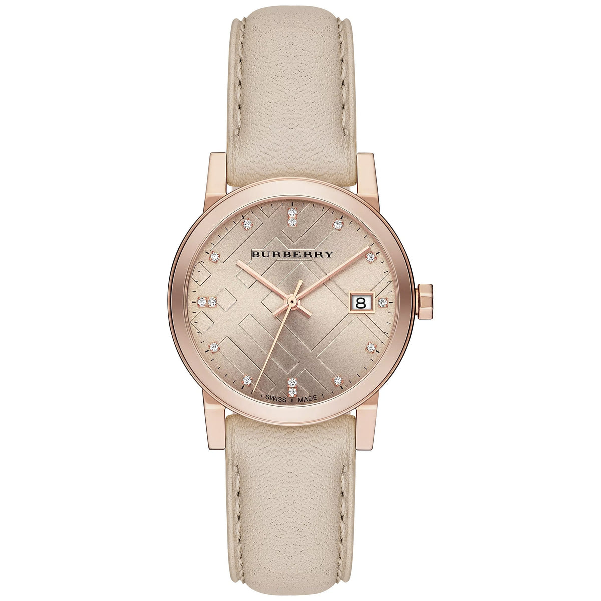 Burberry The City Diamond Ladies 34mm Rose Gold Watch