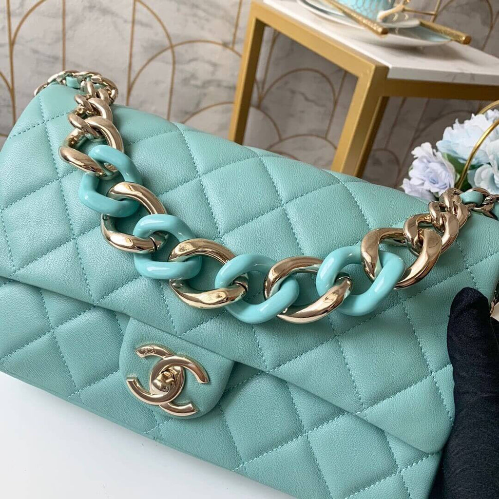 ESMEE Flap Bag With Large Bi-Color Chain CHL - 743