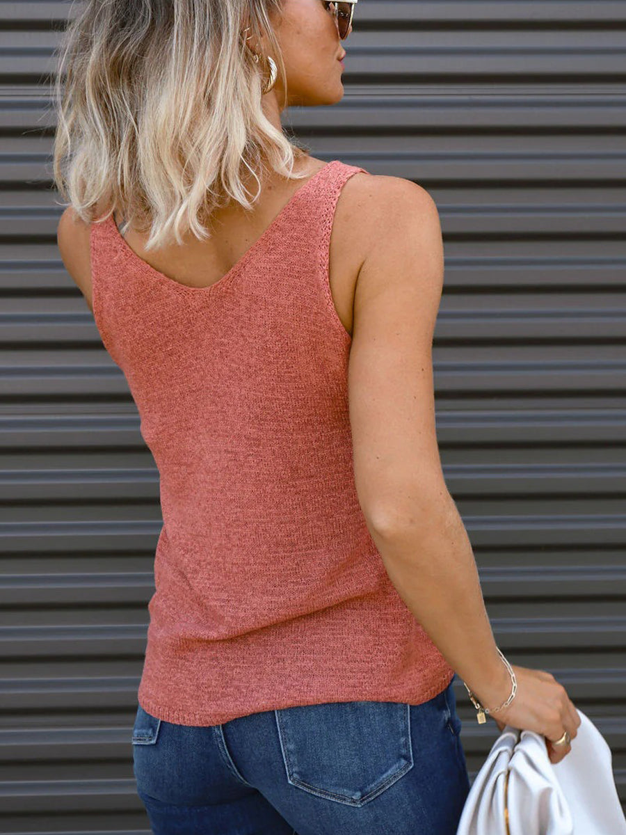 Solid Color Sleeveless Tank Top