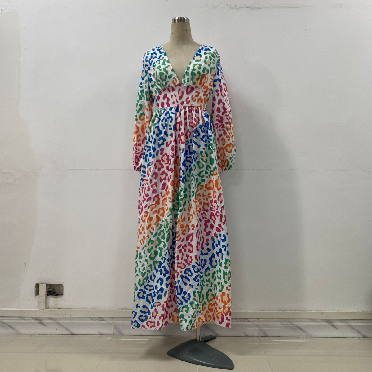 Sexy Vacation Gradual Change Leopard Printing V Neck Printed Dress Dresses