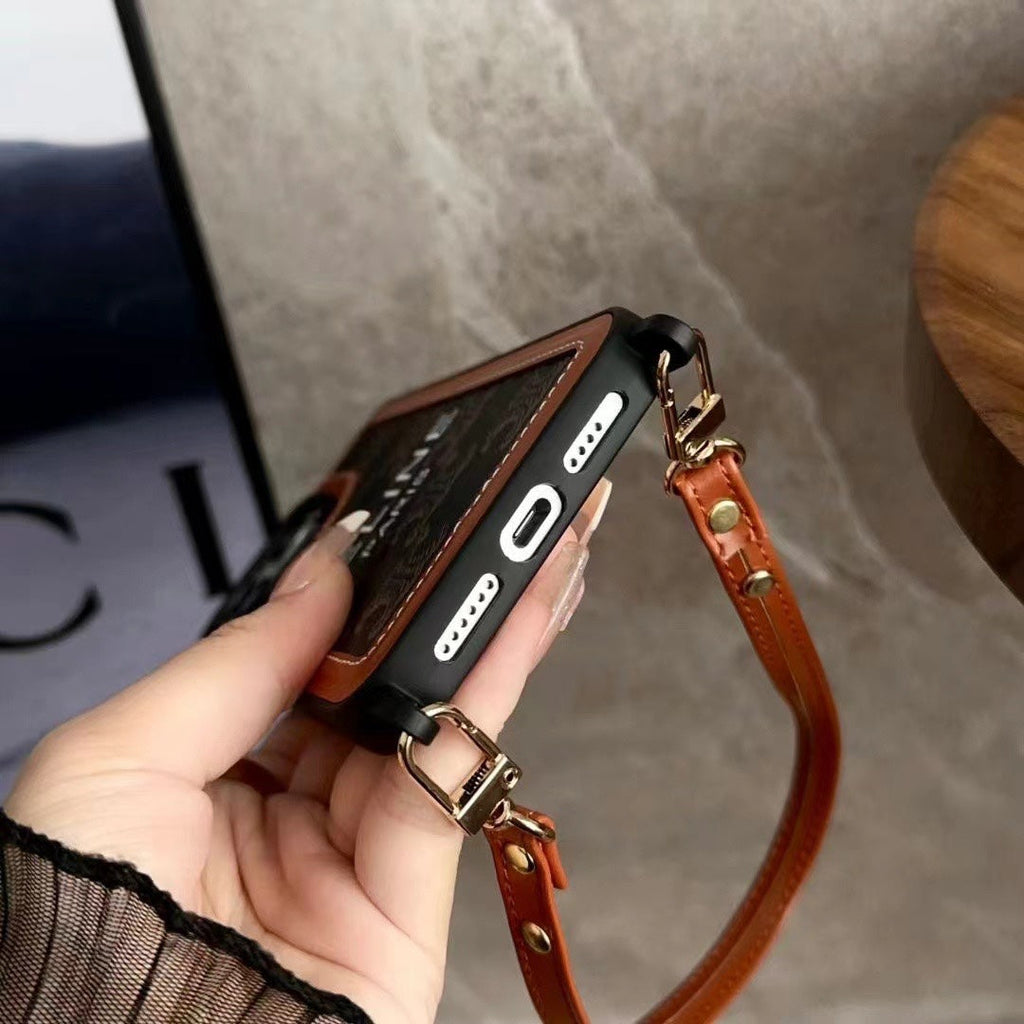 Black  Celine iPhone Case With Strap-SZ231124